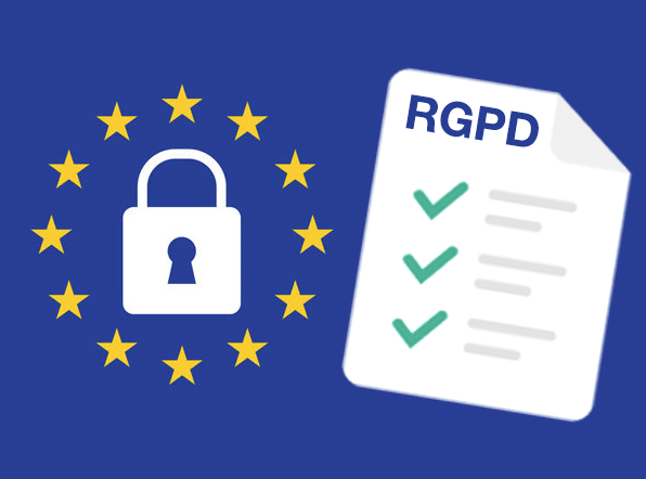 illustration certificat RGPD, drapeau européen et cadenas