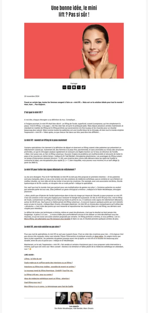 Article mini lift